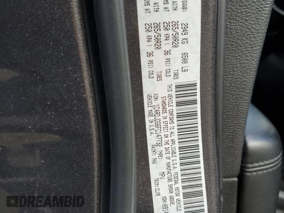 2015 Dodge Durango Limited with VIN 1C4RDJDG6FC147732, listed as a Copart auction lot 44578535 with 234,976 mi miles and Salvage title. Bid and sale history available at DreamBid. Image 13.