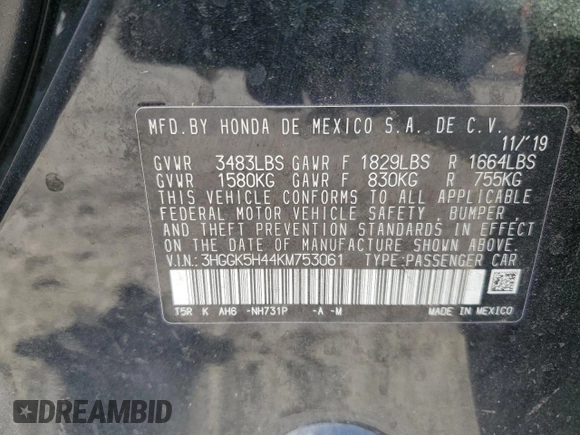 2019 Honda Fit LX with VIN 3HGGK5H44KM753061, listed as a Copart auction lot 78416244 with 56,090 mi miles and Salvage Title. Bid and sale history available at carsss.com. Image 13.