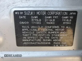 2010 Suzuki SX4 LE with VIN JS2YC5A27A6300498, listed as a Copart auction lot 43036655 with 237,647 mi miles and Salvage Title. Bid and sale history available at carsss.com. Image 13.