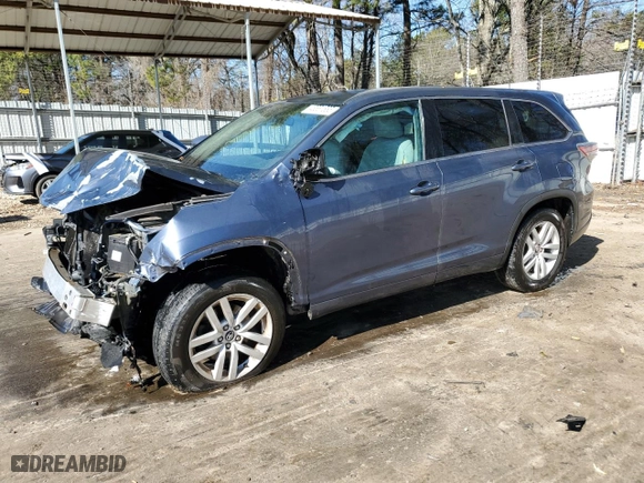 2016 Toyota Highlander LE with VIN 5TDZARFH3GS022622, listed as a Copart auction lot 46581685 with 107,316 mi miles and Salvage Title. Bid and sale history available at carsss.com. Image 1.