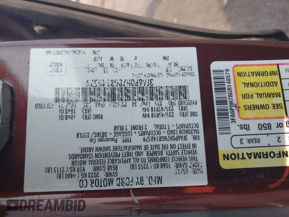 2016 Ford Fusion SE z VIN 3FA6P0H78GR148579, wystawiony jako IAAI lot #42423059 z przebiegiem 277 868 mil mil oraz . Historia ofert i sprzedaży dostępna na DreamBid. Obrazek 9.