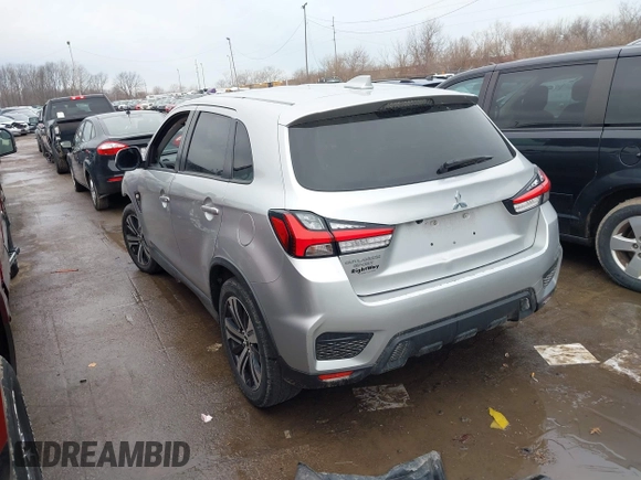 2020 Mitsubishi Outlander Sport ES 2.0 with VIN JA4AP3AU8LU017719, listed as a IAAI auction lot 41674646 with 90,807 mi miles. Bid and sale history available at carsss.com. Image 3.