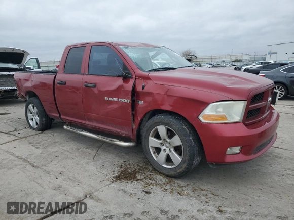 2012 Ram 1500 Express with VIN 1C6RD6FT3CS224217, listed as a Copart auction lot 44446595 with 143,565 mi miles and Salvage title. Bid and sale history available at DreamBid. Image 4.