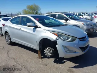 2016 Hyundai Elantra SE with VIN 5NPDH4AE7GH654504, listed as a IAAI auction lot 41824001 with 99,468 mi miles. Bid and sale history available at carsss.com. Image 1.