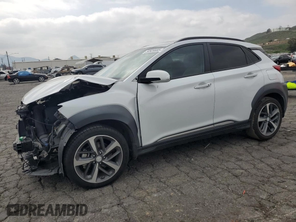 2019 Hyundai Kona Ultimate with VIN KM8K53A50KU218243, listed as a Copart auction lot 50928885 with 80,666 mi miles and Salvage Title. Bid and sale history available at DreamBid. Image 1.