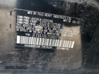 2016 Subaru WRX с VIN JF1VA1B67G9807380, выставлен на аукционе Copart как лот 55435065 с пробегом 56 709 миль миль и Списание • Salvage title. История ставок и продаж доступна на DreamBid. Изображение 12.