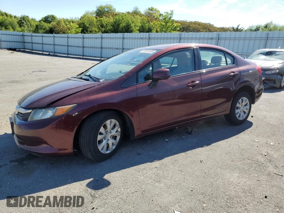 2012 Honda Civic LX z VIN 2HGFB2F56CH589253, wystawiony jako Copart lot #57870155 z przebiegiem 141 710 mil mil oraz Czysty tytuł • Clean title. Historia ofert i sprzedaży dostępna na DreamBid. Obrazek 1.