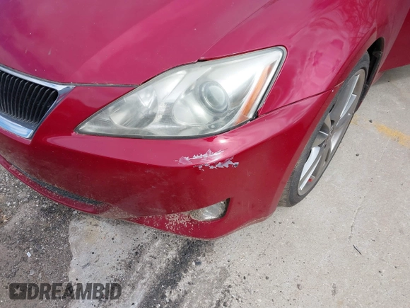 2008 Lexus IS with VIN JTHBK262685079680, listed as a IAAI auction lot 41852665 with 145,500 mi miles. Bid and sale history available at carsss.com. Image 6.