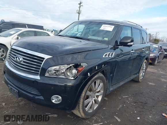 2013 Infiniti QX56 with VIN JN8AZ2NC8D9330158, listed as a IAAI auction lot 41612916 with 124,346 mi miles and . Bid and sale history available at DreamBid. Image 2.