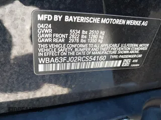 2024 BMW 5 Series 540i xDrive with VIN WBA63FJ02RCS54160, listed as a IAAI auction lot 41282553 with 14,633 mi miles. Bid and sale history available at carsss.com. Image 9.