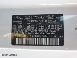 2019 Hyundai Tucson Night with VIN KM8J33AL3KU947207, listed as a Copart auction lot 77409114 with 81,323 mi miles and Salvage Title. Bid and sale history available at carsss.com. Image 15.