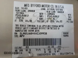 2004 Lincoln Aviator Luxury z VIN 5LMEU68HX4ZJ09938, wystawiony jako Copart lot #52117635 z przebiegiem 147 801 mil mil oraz Szkoda całkowita • Salvage title. Historia ofert i sprzedaży dostępna na DreamBid. Obrazek 13.