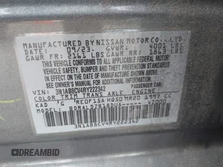 2024 Nissan Sentra SV z VIN 3N1AB8CV4RY222342, wystawiony jako IAAI lot #41786619 z przebiegiem 32 968 mil mil oraz . Historia ofert i sprzedaży dostępna na DreamBid. Obrazek 9.