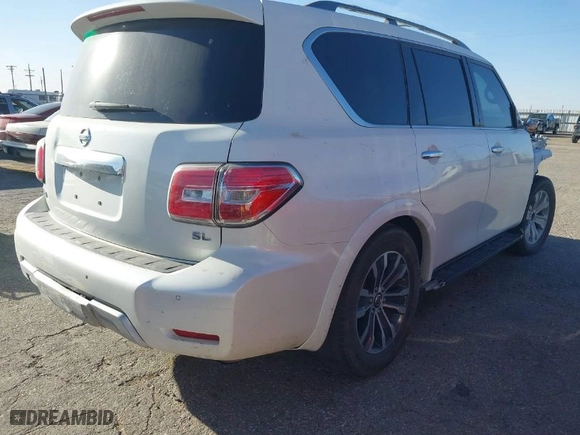 2018 Nissan Armada SL with VIN JN8AY2NC7J9556853, listed as a IAAI auction lot 41725845 with 102,476 mi miles. Bid and sale history available at carsss.com. Image 4.