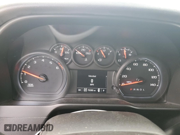 2021 Chevrolet Silverado 1500 Custom with VIN 3GCPYBEH1MG185453, listed as a Copart auction lot 78281804 with 75,380 mi miles and Salvage Title. Bid and sale history available at DreamBid. Image 9.