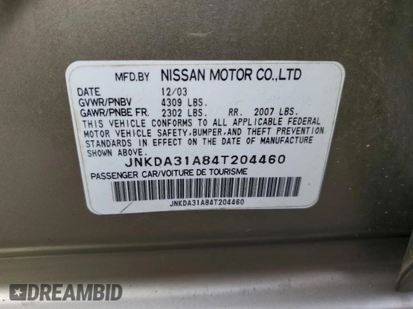 2004 Infiniti I35 z VIN JNKDA31A84T204460, wystawiony jako Copart lot #78439394 z przebiegiem 197 201 mil mil oraz Szkoda całkowita • Salvage title. Historia ofert i sprzedaży dostępna na DreamBid. Obrazek 14.