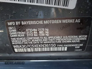 2014 BMW 3 Series 328i xDrive with VIN WBA3G7C5XEKN36150, listed as a IAAI auction lot 41585292 with 134,259 mi miles and . Bid and sale history available at carsss.com. Image 9.
