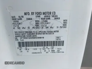 2008 Ford F-150 XL с VIN 1FTRW12W58KE90819, выставлен на аукционе IAAI как лот 42807456 с пробегом 243 032 миль миль и . История ставок и продаж доступна на DreamBid. Изображение 9.