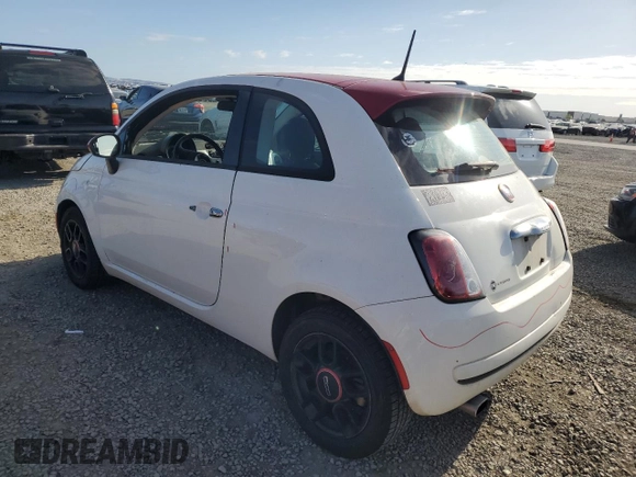 2015 FIAT 500 Pop with VIN 3C3CFFAR3FT612477, listed as a Copart auction lot 54774185 with 124,803 mi miles and Salvage title. Bid and sale history available at DreamBid. Image 2.