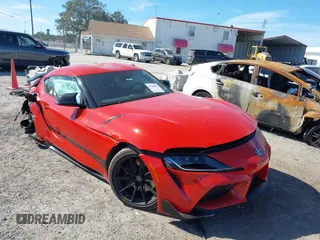 2024 Toyota GR Supra 3.0 with VIN WZ1DB0G07RW063657, listed as a IAAI auction lot 41428094 with 8,765 mi miles. Bid and sale history available at carsss.com. Image 1.