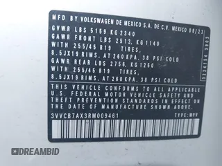 2024 Volkswagen Tiguan SE R-Line Black z VIN 3VVCB7AX3RM009461, wystawiony jako IAAI lot #41506931 z przebiegiem 19 642 mil mil oraz . Historia ofert i sprzedaży dostępna na DreamBid. Obrazek 9.