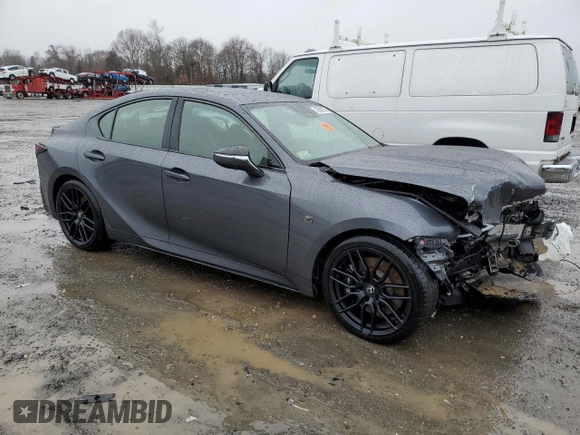 2023 Lexus IS with VIN JTHAP1D25P5002842, listed as a Copart auction lot 42609185 with 17,424 mi miles and Salvage Title. Bid and sale history available at carsss.com. Image 4.