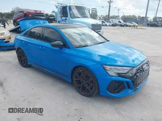 2022 Audi RS 3 with VIN WUAG4DGY2NA907150, listed as a IAAI auction lot 41693580 with 39,024 mi miles. Bid and sale history available at carsss.com. Image 1.