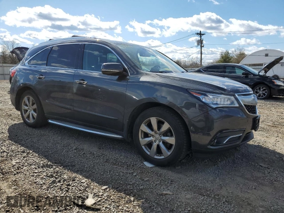 2016 Acura MDX w/Advance with VIN 5FRYD4H99GB017116, listed as a Copart auction lot 47207205 with 127,226 mi miles and Salvage Title. Bid and sale history available at carsss.com. Image 4.