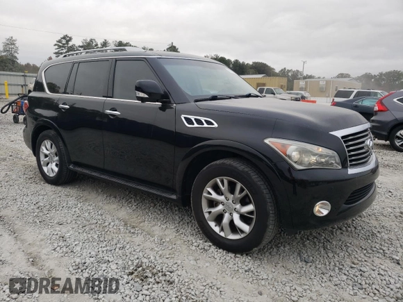 2012 Infiniti QX56 7-passenger with VIN JN8AZ2NF9C9519801, listed as a Copart auction lot 78795434 with 148,902 mi miles and Salvage Title. Bid and sale history available at carsss.com. Image 4.