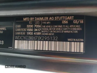 2018 Mercedes-Benz G with VIN WDCYC3KH7JX295132, listed as a Copart auction lot 38375412 with 26,903 mi miles and . Bid and sale history available at DreamBid. Image 10.