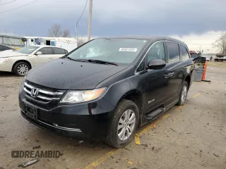 2014 Honda Odyssey EX-L with VIN 5FNRL5H62EB036964, listed as a Copart auction lot 46581355 with 62,290 mi miles and Salvage Title. Bid and sale history available at DreamBid. Image 1.