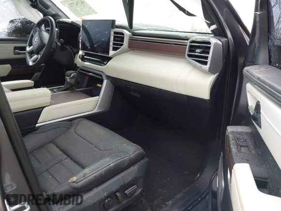 2022 Toyota Tundra Capstone Hybrid with VIN 5TFVC5DB6NX005465, listed as a IAAI auction lot 41589222 with 28,452 mi miles and . Bid and sale history available at DreamBid. Image 5.