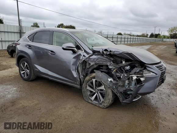 2019 Lexus NX 300h with VIN JTJBJRBZ1K2106287, listed as a Copart auction lot 50622065 with 56,259 mi miles and Salvage title. Bid and sale history available at DreamBid. Image 4.