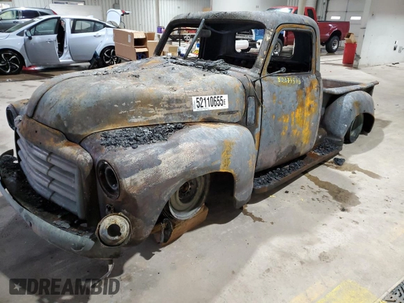 1949 GMC Sonoma with VIN FC10116722, listed as a Copart auction lot 52110655 with Not Provided miles and Salvage Title. Bid and sale history available at DreamBid. Image 1.