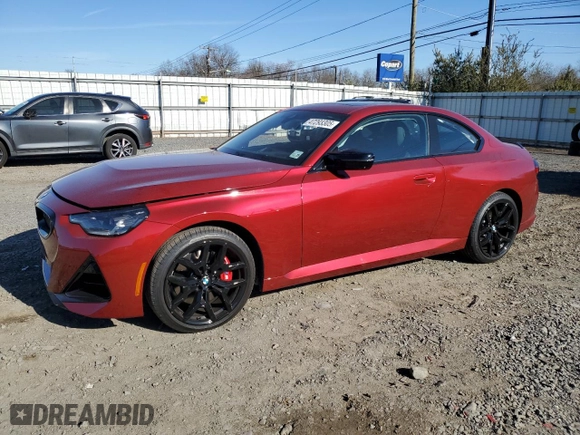 2025 BMW 2 Series M240i xDrive with VIN 3MW53CM00S8F06846, listed as a Copart auction lot 47293305 with 1,314 mi miles and Salvage Title. Bid and sale history available at carsss.com. Image 1.