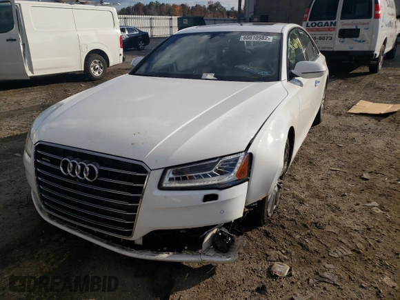 2015 Audi A8 4.0T with VIN WAUJ2AFD3FN005524, listed as a Copart auction lot 65610982 with 105,627 mi miles and . Bid and sale history available at DreamBid. Image 9.
