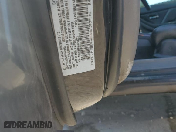 2001 Subaru Legacy Outback Limited с VIN 4S3BE686617209225, выставлен на аукционе Copart как лот 48728545 с пробегом 212 796 миль миль и Списание • Salvage title. История ставок и продаж доступна на DreamBid. Изображение 14.