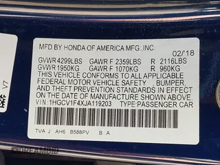 2018 Honda Accord EX with VIN 1HGCV1F4XJA119203, listed as a IAAI auction lot 42107069 with 111,429 mi miles and . Bid and sale history available at DreamBid. Image 9.