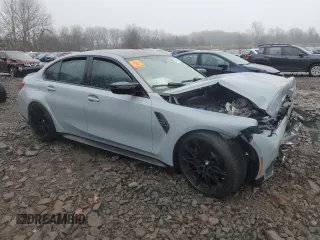 2021 BMW M3 with VIN WBS53AY07MFL51653, listed as a Copart auction lot 42637685 with 0 mi miles and Salvage Title. Bid and sale history available at carsss.com. Image 4.