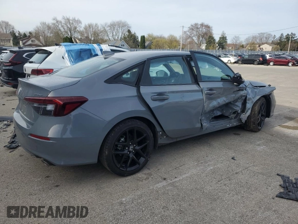 2025 Honda Civic Sport with VIN 2HGFE2F57SH505527, listed as a Copart auction lot 54963955 with 11,408 mi miles and Salvage title. Bid and sale history available at DreamBid. Image 3.