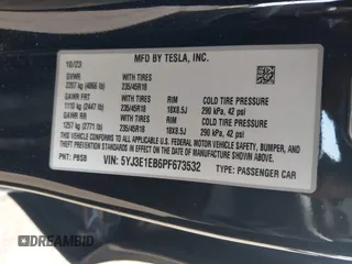 2023 Tesla Model 3 Long Range with VIN 5YJ3E1EB6PF673532, listed as a IAAI auction lot 41885716 with 39,690 mi miles and . Bid and sale history available at DreamBid. Image 9.