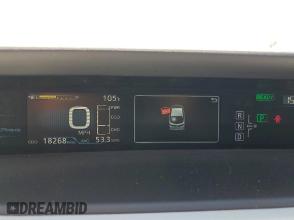 2017 Toyota Prius Plus with VIN JTDKARFP7H3007293, listed as a Copart auction lot 63872425 with 18,268 mi miles and Salvage title. Bid and sale history available at DreamBid. Image 9.