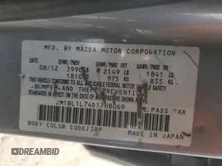 2013 Mazda 3 i Touring with VIN JM1BL1L74D1708069, listed as a Copart auction lot 87919655 with 193,080 mi miles and Clean Title. Bid and sale history available at carsss.com. Image 15.