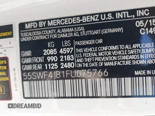 2015 Mercedes-Benz C 300 z VIN 55SWF4JB1FU075766, wystawiony jako IAAI lot #42299603 z przebiegiem 119 589 mil mil oraz . Historia ofert i sprzedaży dostępna na DreamBid. Obrazek 9.