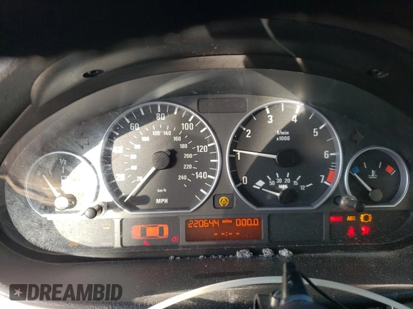 2003 BMW 3 Series 330i with VIN WBAEV534X3KM05095, listed as a Copart auction lot 82410974 with 220,644 mi miles and Salvage Title. Bid and sale history available at carsss.com. Image 9.