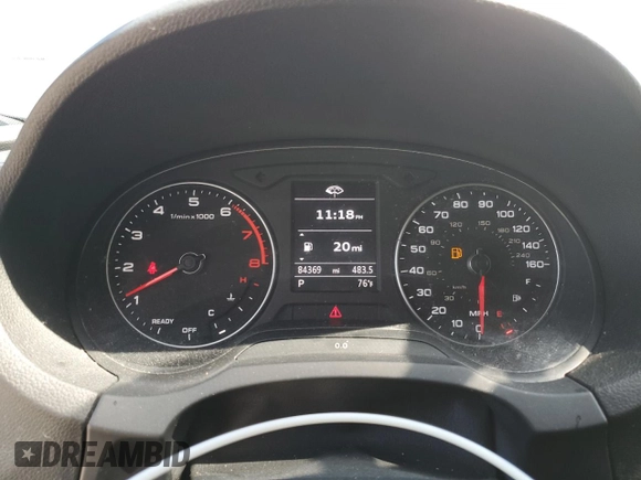 2019 Audi A3 Sedan Premium with VIN WAUAUGFF8K1016034, listed as a Copart auction lot 53133225 with 84,369 mi miles and Non Repairable. Bid and sale history available at carsss.com. Image 9.