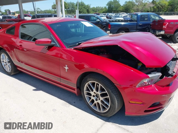 2013 Ford Mustang V6 with VIN 1ZVBP8AM0D5200449, listed as a IAAI auction lot 42046536 with Not Provided miles. Bid and sale history available at carsss.com. Image 1.