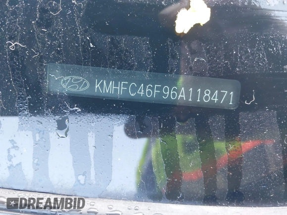 2006 Hyundai Azera SE with VIN KMHFC46F96A118471, listed as a IAAI auction lot 40162578 with 125,070 mi miles and . Bid and sale history available at DreamBid. Image 12.