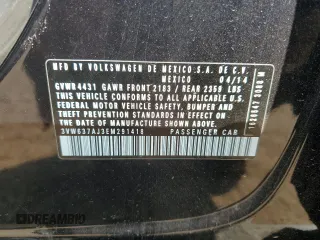 2014 Volkswagen Jetta Hybrid SE with VIN 3VW637AJ3EM291418, listed as a Copart auction lot 75678204 with 221,750 mi miles and Salvage title. Bid and sale history available at DreamBid. Image 14.