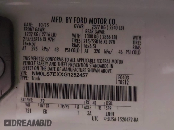 2016 Ford Transit Connect XL с VIN NM0LS7EXXG1252457, выставлен на аукционе IAAI как лот 42303580 с пробегом 85 997 миль миль и . История ставок и продаж доступна на DreamBid. Изображение 9.